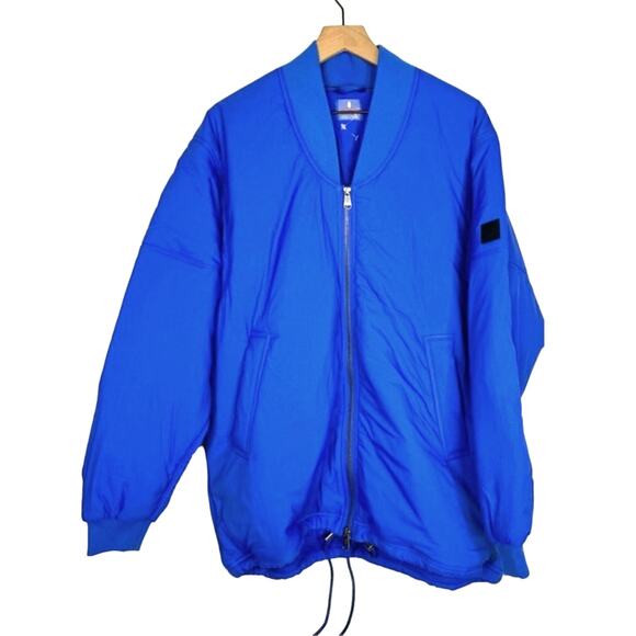 New Free People FP MOVEMENT Midnight Moon Solid Bomber Jacket $168 LARGE Colbalt - Picture 5 of 8